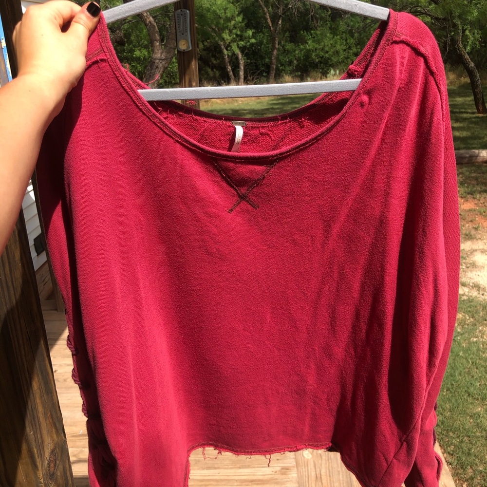 Free People Tie Long Sleeve Sweatshirt